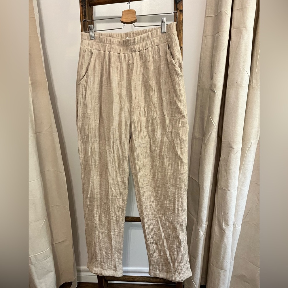 Blu Pepper Light Tan Flowy Pants